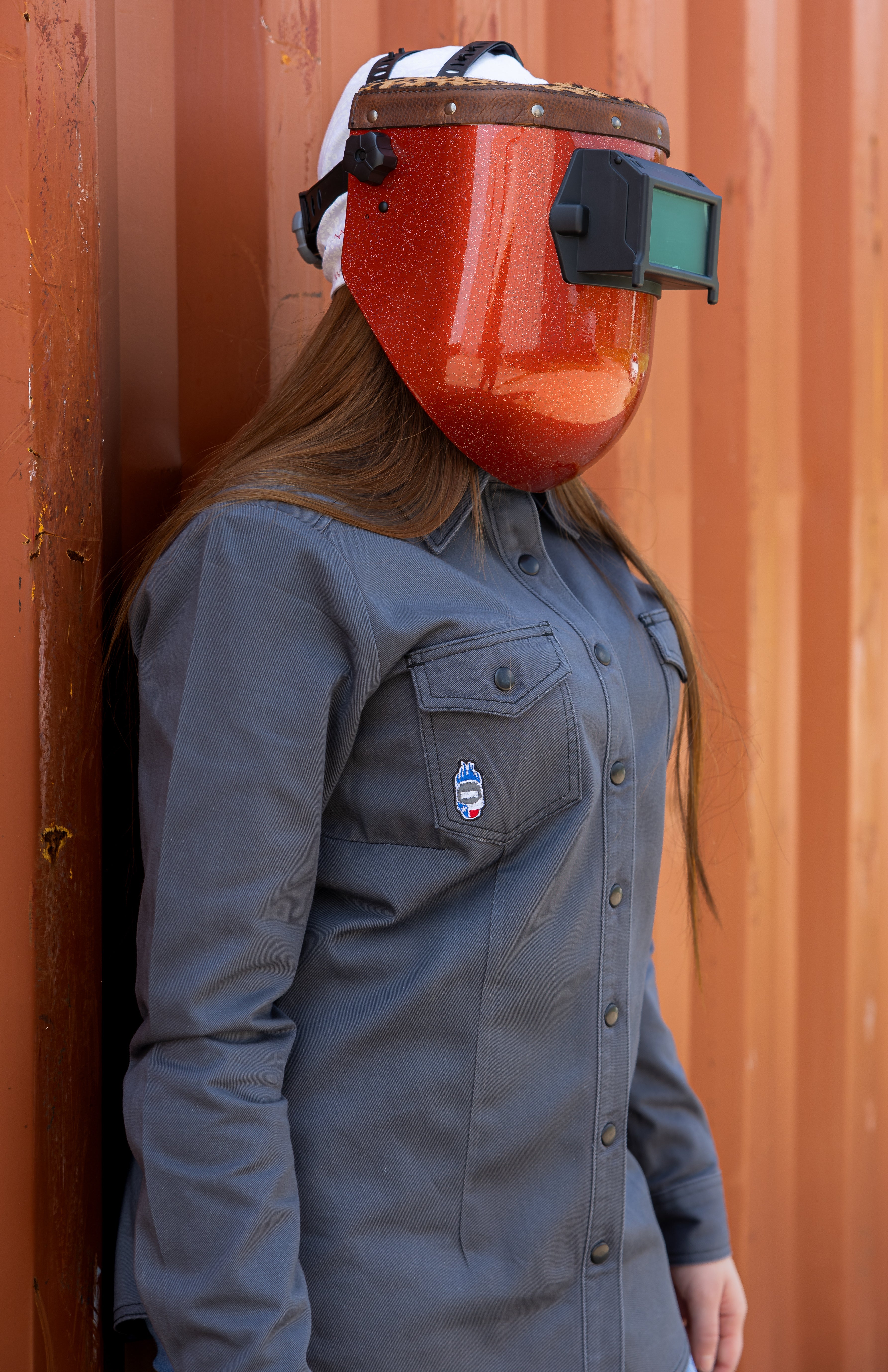 Outlaw Leather - Up in Smoke FR Woman Welding Shirt - Gray (Copy)